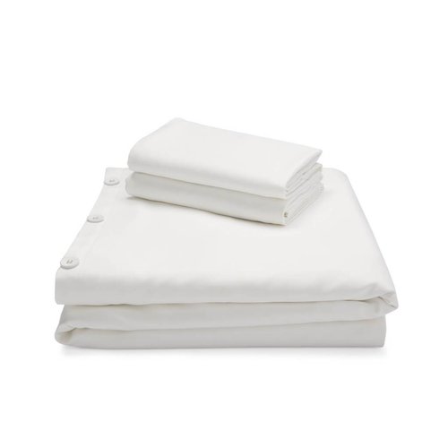 MALOUF WOVEN Bamboo Duvet Cover Set - Queen White MALOUF WOVEN Bamboo Duvet Cover Set - Queen White