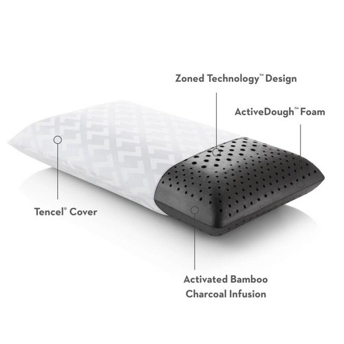 MALOUF Zoned ActiveDough + Bamboo Charcoal Pillow - King MALOUF Zoned ActiveDough + Bamboo Charcoal Pillow - King