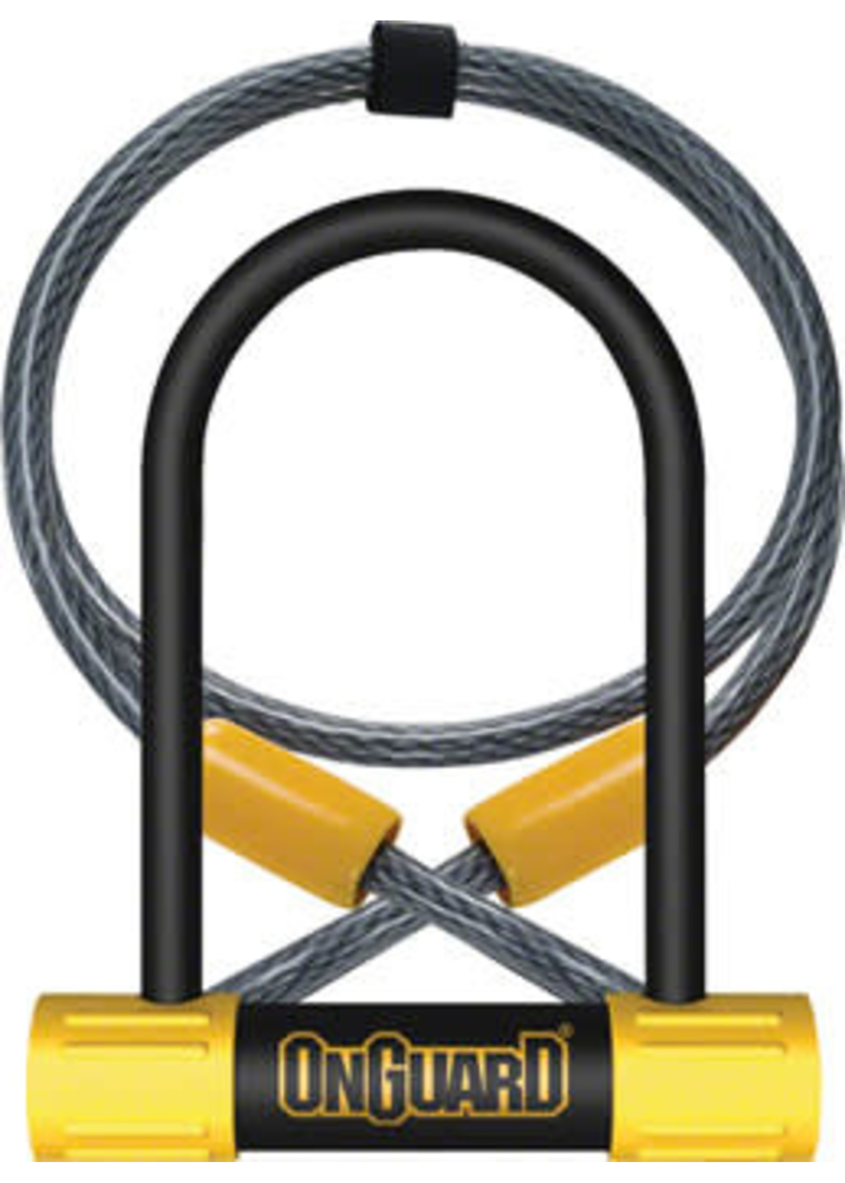OnGuard OnGuard Bulldog Mini DT U-Lock with Cable: 3.5 x 5.5", Black/Yellow