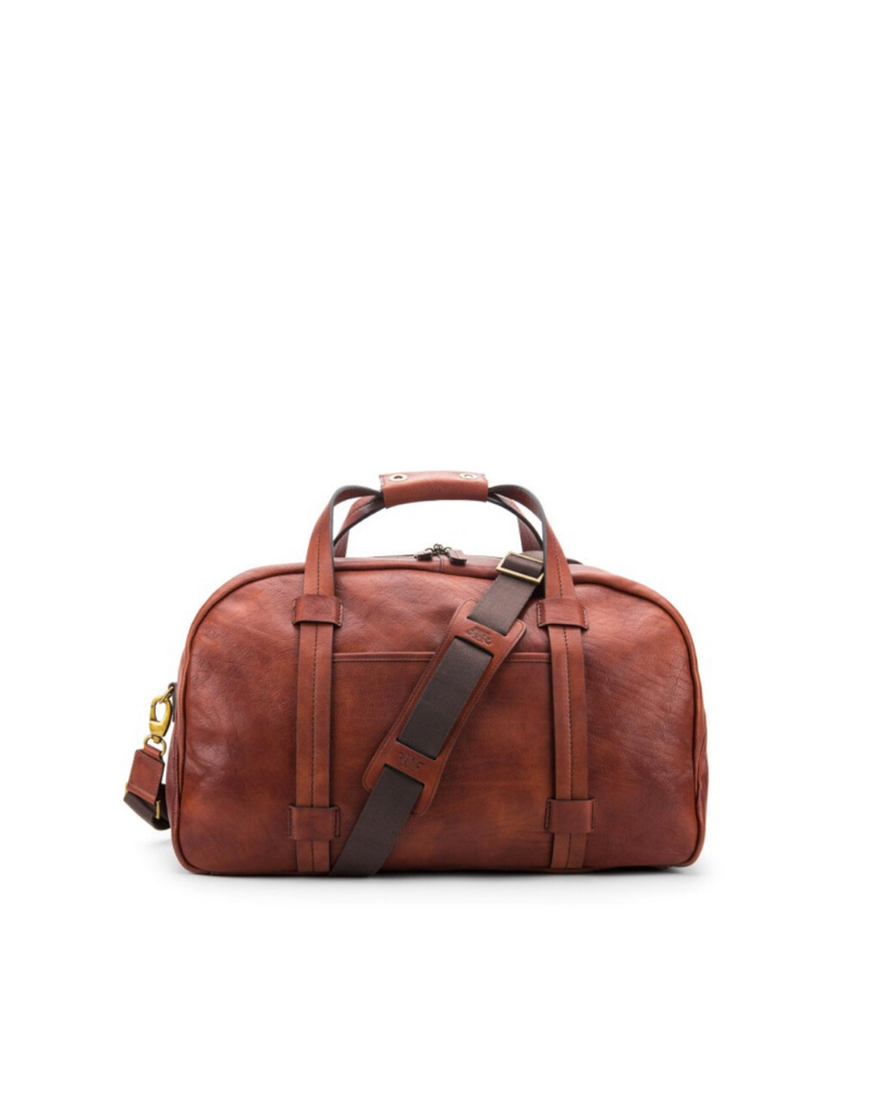 Bosca Leather Weekend Duffel - Washed Dark Brown