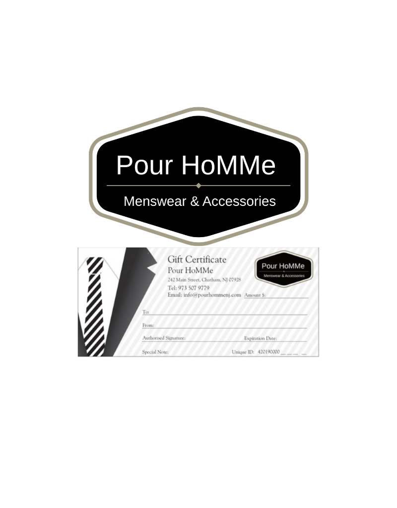 Pour HoMMe GIFT CERTIFICATE $100