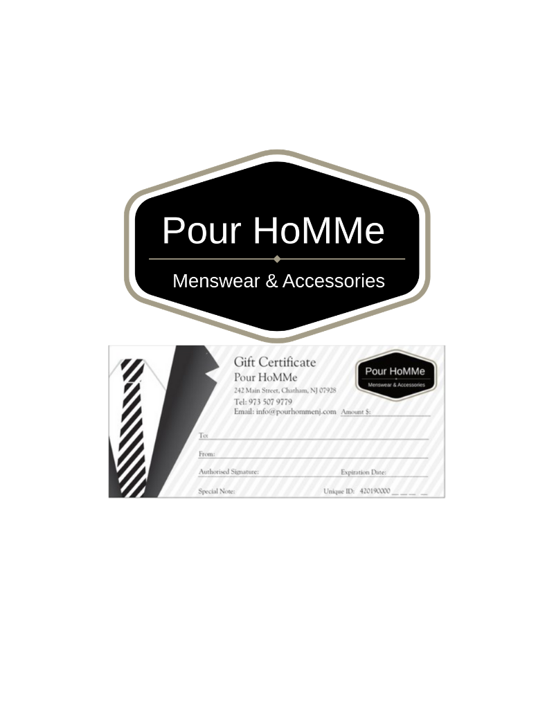 Pour HoMMe GIFT CERTIFICATE $250