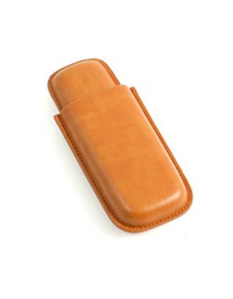 2 Cigar Case Tan Leather