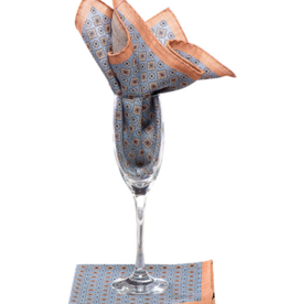 Pocket Square - Grey/Salmon