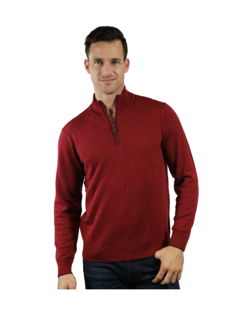 Raffi Merino Mock 1/4 Zip - Russett