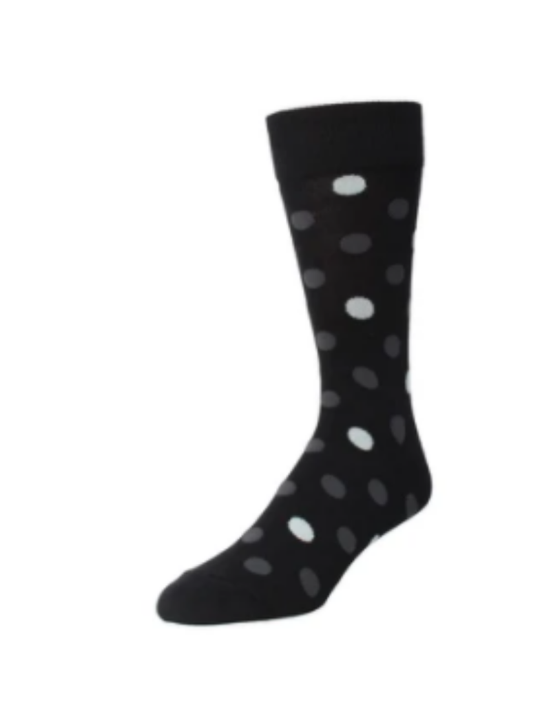 Black Grey White Polka Dot Socks