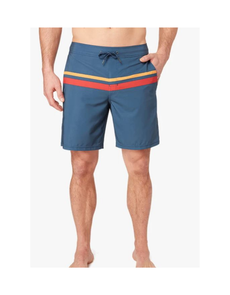 Fair Harbor FH Mens Ozone Short - Navy Red/Orange Stripe