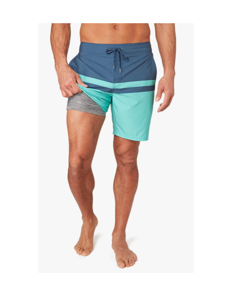 Fair Harbor FH Mens Ozone Short - Navy/Green Stripe