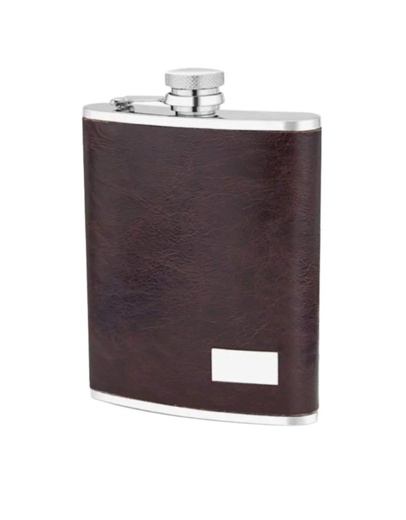 Brouk & Co Leather Flask  8oz  - Dark Brown