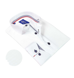 Avenue21 -White Solid w/Navy Geo Trim