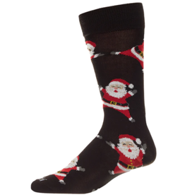 All Over Santa Socks Black