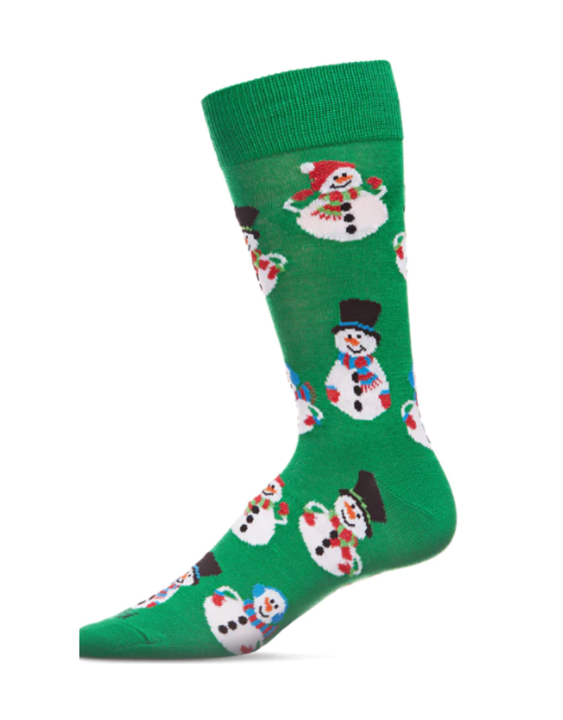 Jolly Happy Snowmen Socks Green