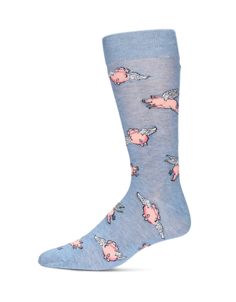 Flying Pigs Socks Blue Heather