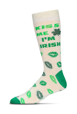 Kiss Me I'm Irish Socks Winter White
