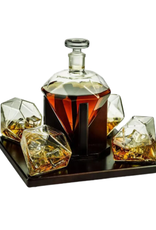 Diamond Decanter Set w/4 Glasses