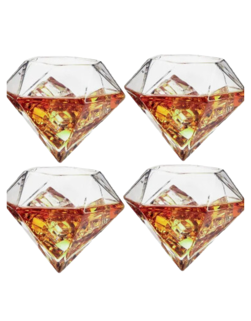 Diamond Decanter Set w/4 Glasses
