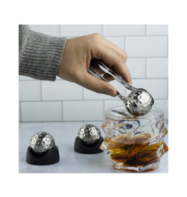 The Wine Savant Golf Ball Shaped Stainless Steal Whiskey Stones