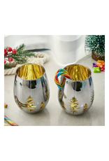 The Wine Savant Stemless Christmas Tree Glasses Set of 2