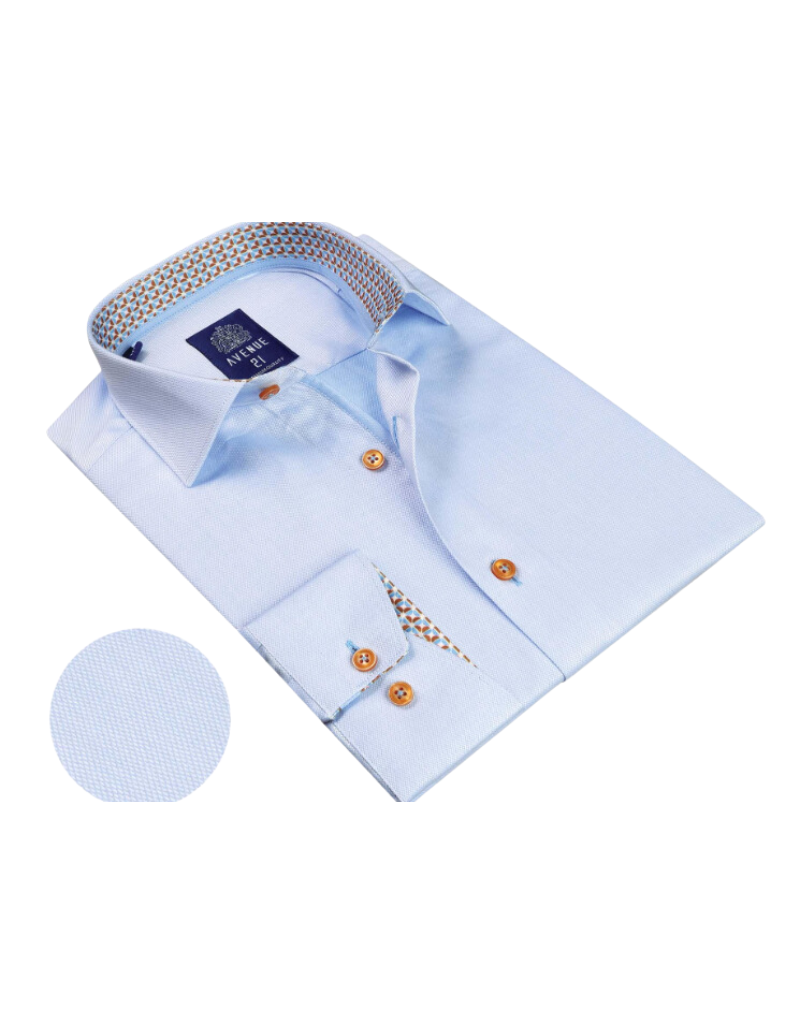 Avenue21 - Baby Blue Solid w/Brown/bl Circles