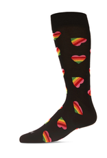 Rainbow Hearts Socks - Black