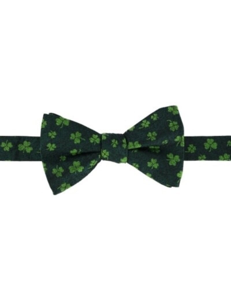GREEN SHAMROCK NOVELTY SILK BOW TIE