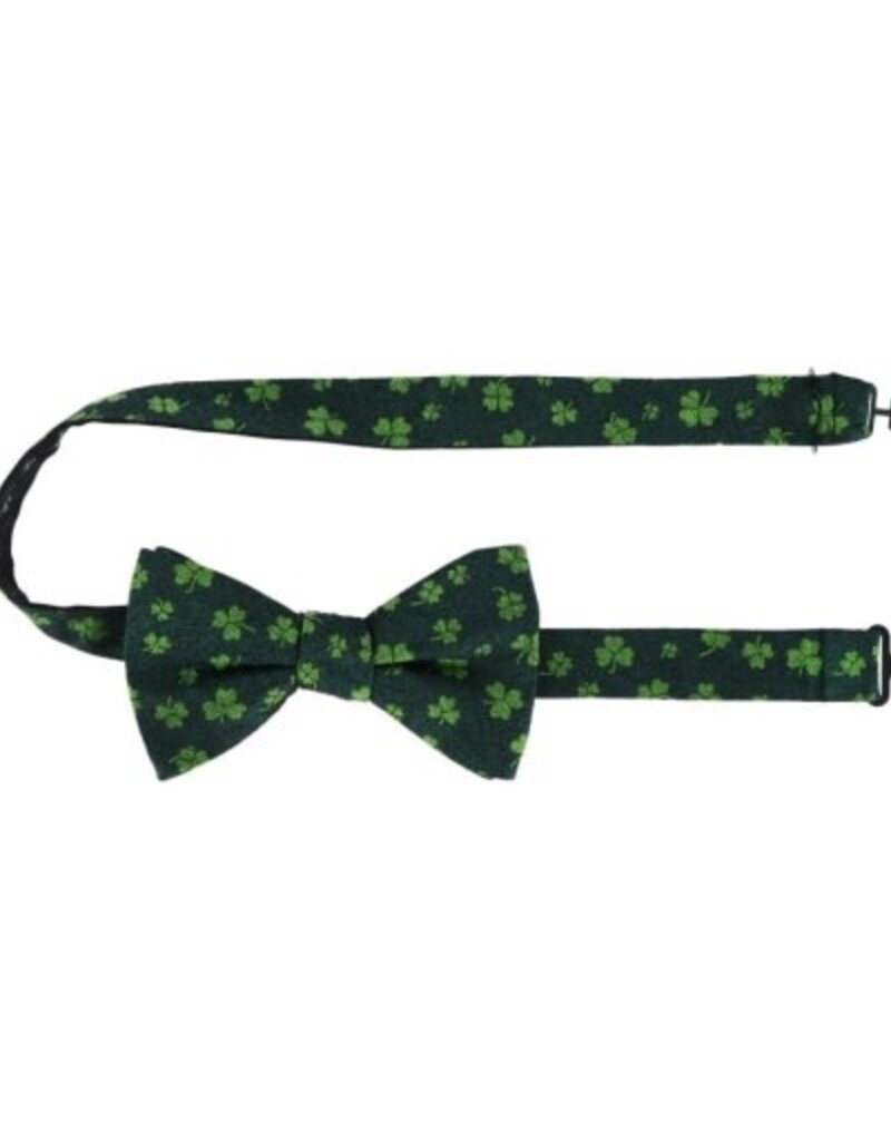 GREEN SHAMROCK NOVELTY SILK BOW TIE