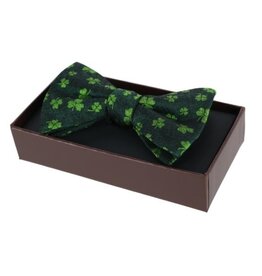 GREEN SHAMROCK NOVELTY SILK BOW TIE