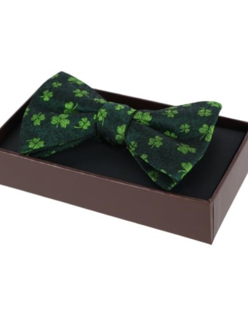 GREEN SHAMROCK NOVELTY SILK BOW TIE