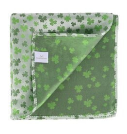 WHITE SHAMROCK NOVELTY SILK 12X12 POCKET SQUARE