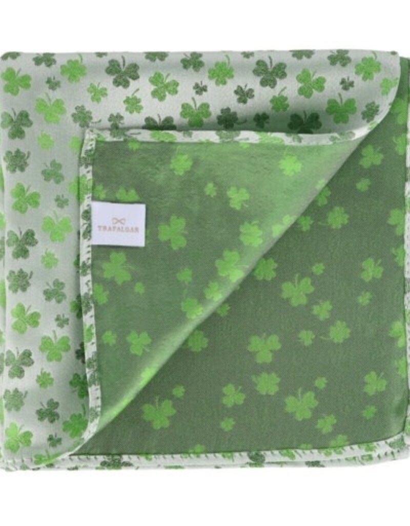 WHITE SHAMROCK NOVELTY SILK 12X12 POCKET SQUARE