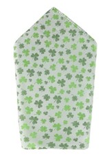 WHITE SHAMROCK NOVELTY SILK 12X12 POCKET SQUARE