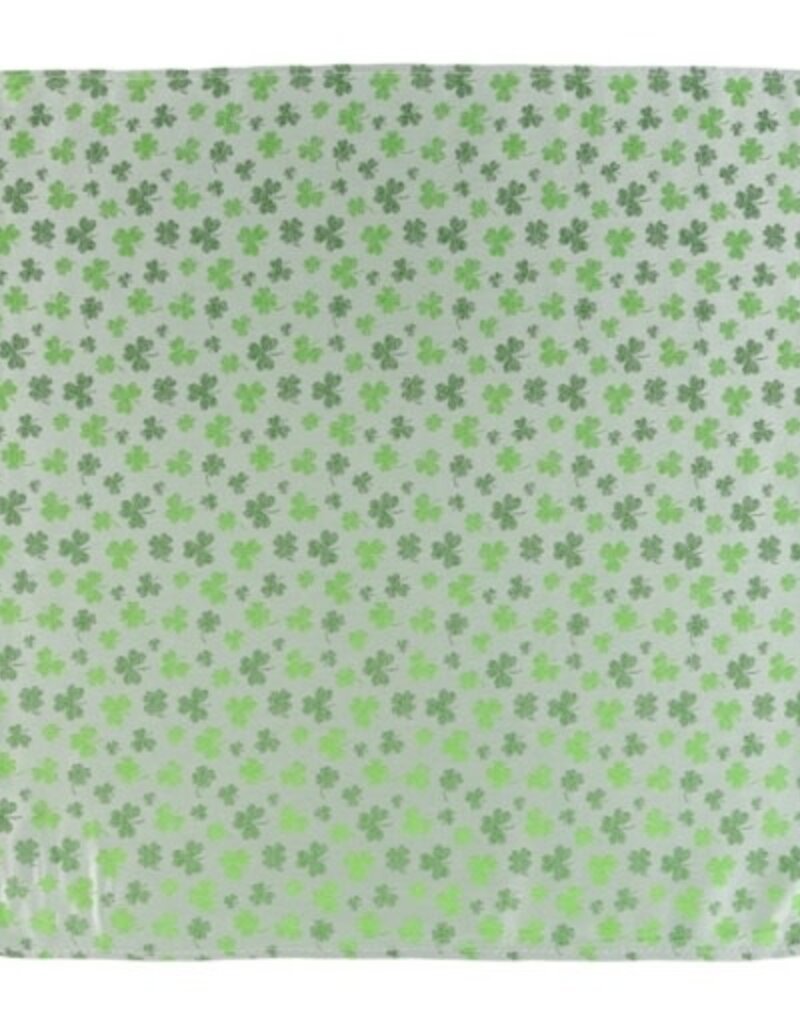 WHITE SHAMROCK NOVELTY SILK 12X12 POCKET SQUARE