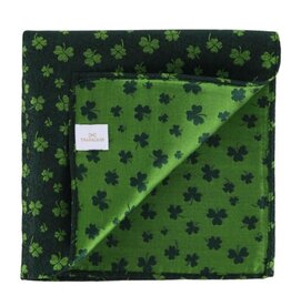 GREEN SHAMROCK NOVELTY SILK 12X12 POCKET SQUARE