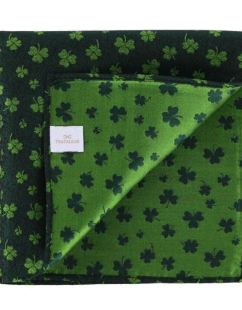 GREEN SHAMROCK NOVELTY SILK 12X12 POCKET SQUARE