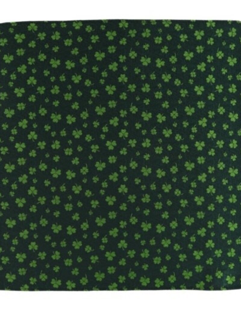 GREEN SHAMROCK NOVELTY SILK 12X12 POCKET SQUARE
