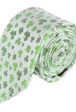 WHITE SHAMROCK NOVELTY SILK NECKTIE