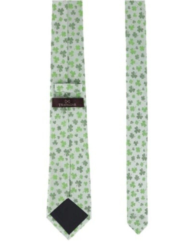 WHITE SHAMROCK NOVELTY SILK NECKTIE