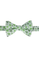 WHITE SHAMROCK NOVELTY SILK BOW TIE