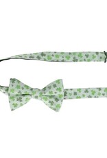 WHITE SHAMROCK NOVELTY SILK BOW TIE
