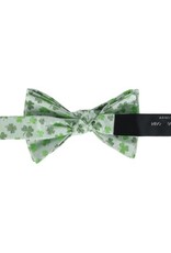 WHITE SHAMROCK NOVELTY SILK BOW TIE