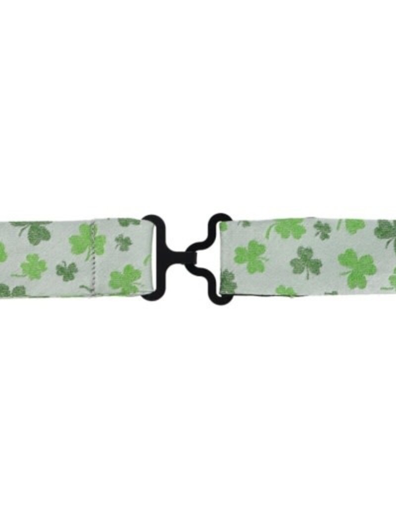 WHITE SHAMROCK NOVELTY SILK BOW TIE