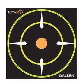 Allen EZ See Adhesive Bullseye Target, 6" x 6", Pack of 12