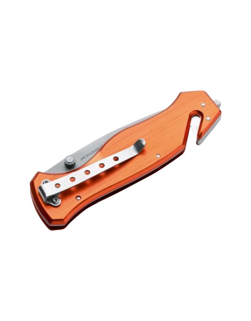 Boker Magnum EMS Rescue - 3.27" Satin 440A Combo Edge, Orange Aluminum Handles (01LL472)