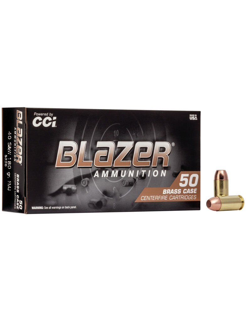 CCI Blazer Brass - 40 S&W, 180gr, FMJ, Box of 50 (5220)