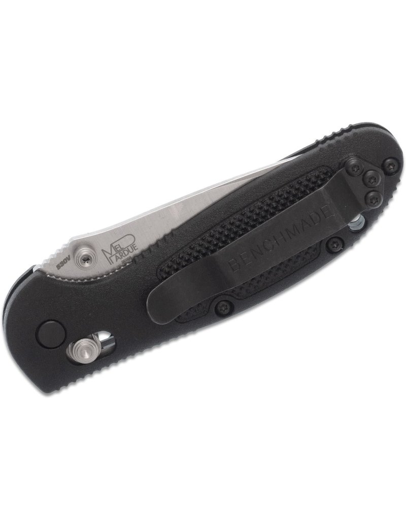 Benchmade Mini Griptilian - 2.91" Satin Drop Point Plain Blade, S30V, Black Noryl GTX Handles (556-S30V)