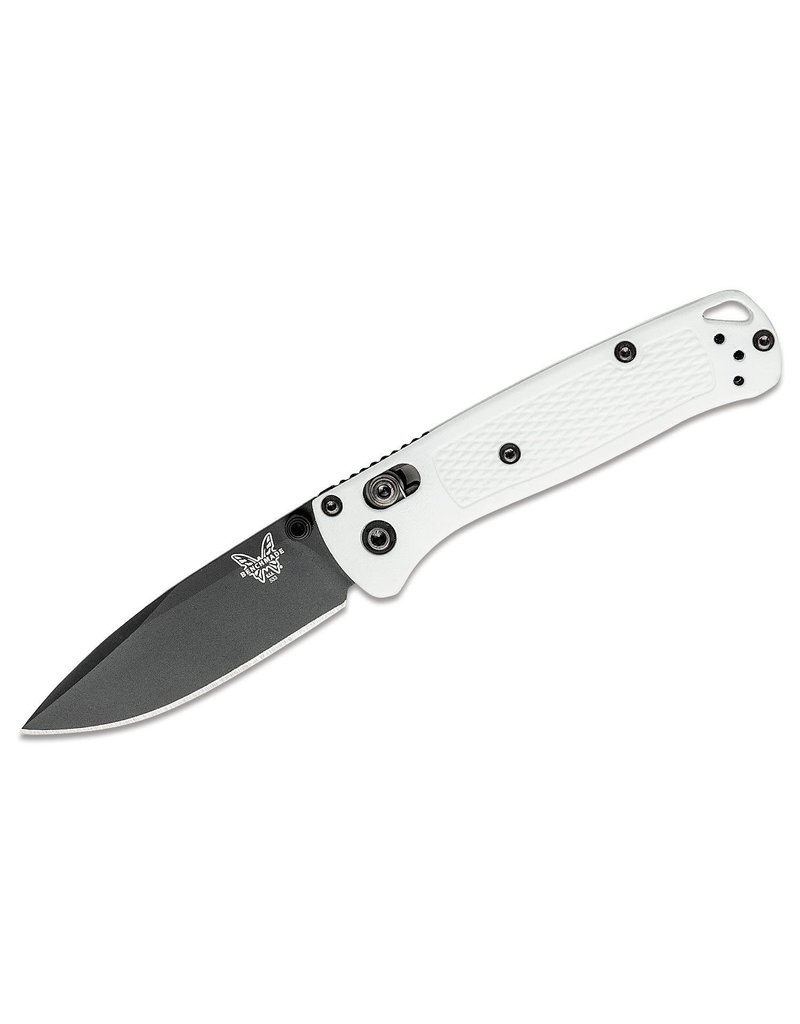 Benchmade Mini Bugout - 2.82" Black DLC Plain Blade, S30V, White Grivory Handles (533BK-1)