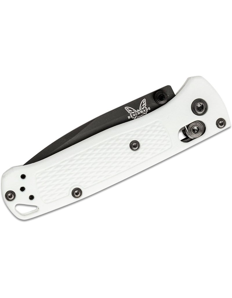 Benchmade Mini Bugout - 2.82" Black DLC Plain Blade, S30V, White Grivory Handles (533BK-1)