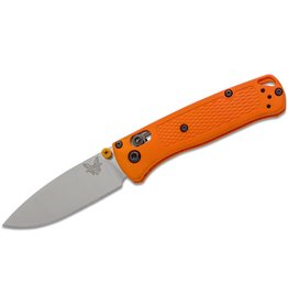 Benchmade Mini Bugout - 2.82" Satin Plain Blade, S30V, Orange Grivory Handles (533)