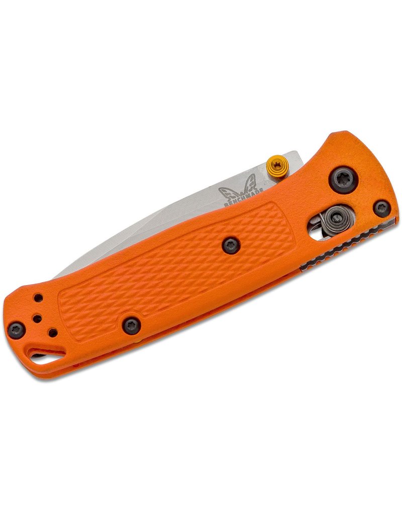 Benchmade Mini Bugout - 2.82" Satin Plain Blade, S30V, Orange Grivory Handles (533)