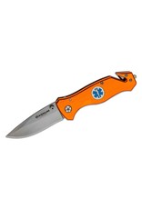 Boker Magnum EMS Rescue - 3.27" Satin 440A Combo Edge, Orange Aluminum Handles (01LL472)